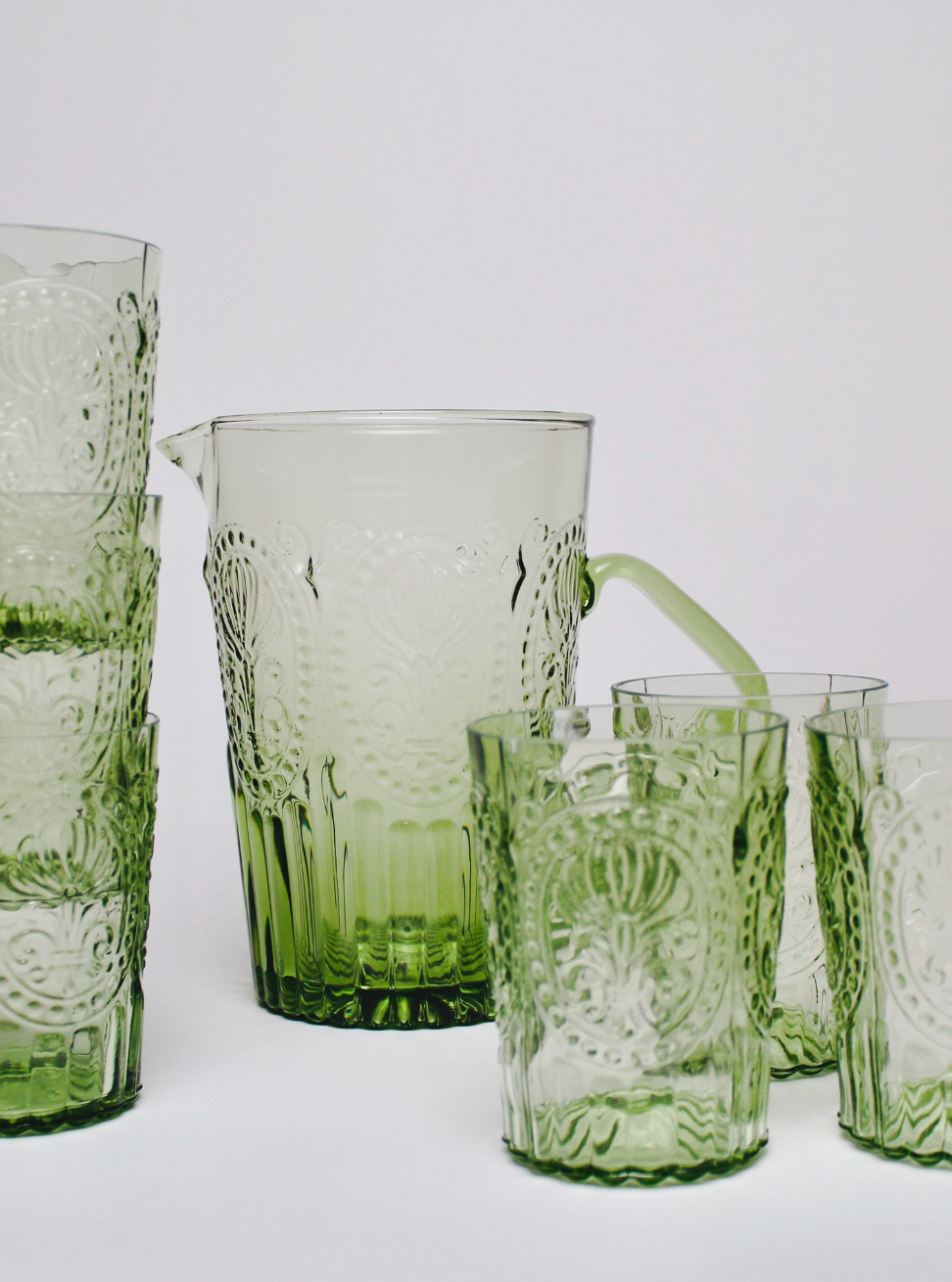 Floraison Glass Pitcher - Green