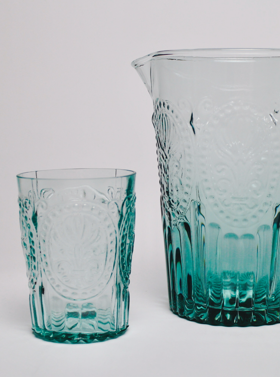 Floraison Glass Tumbler - Blue