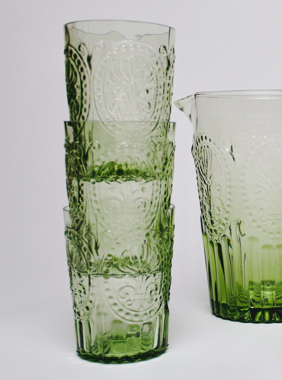 Floraison Glass Tumbler - Green