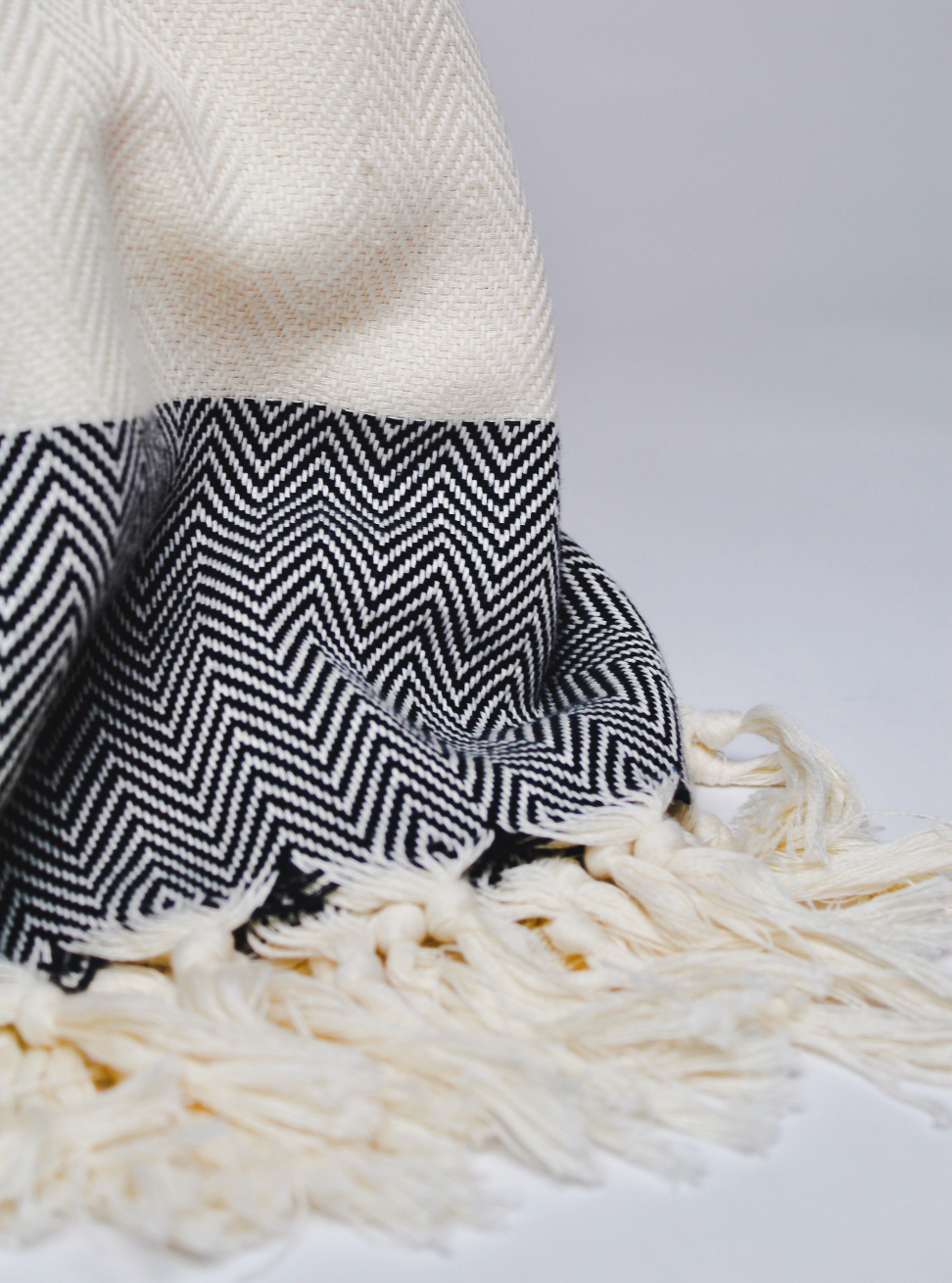 Marmara Herringbone Throw - Black