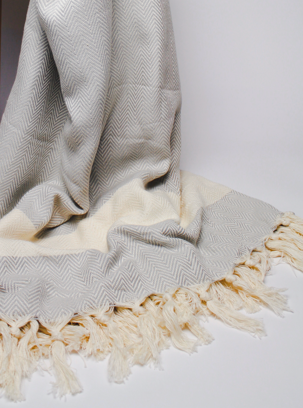 Marmara Herringbone Throw - Grey