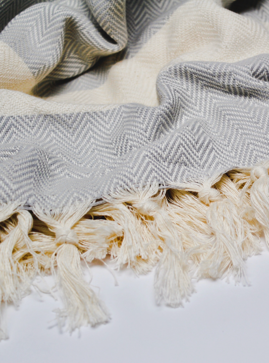 Marmara Herringbone Throw - Grey