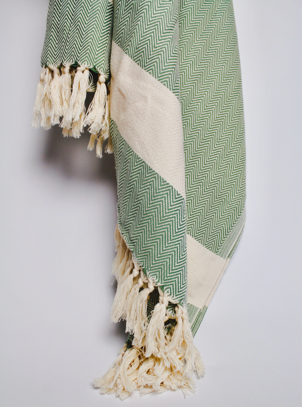 Marmara Herringbone Throw - Green