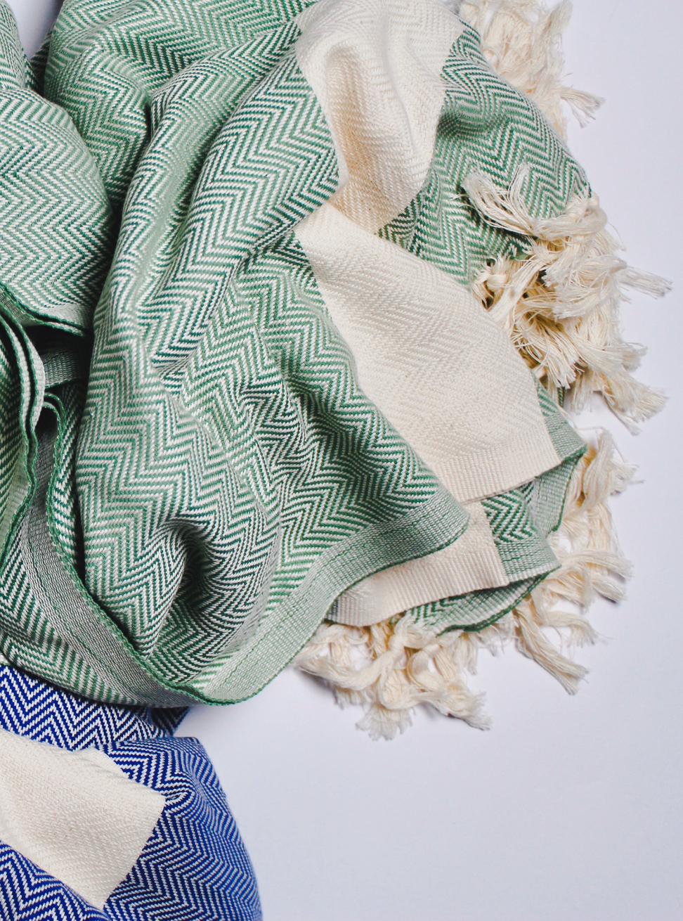 Marmara Herringbone Throw - Green