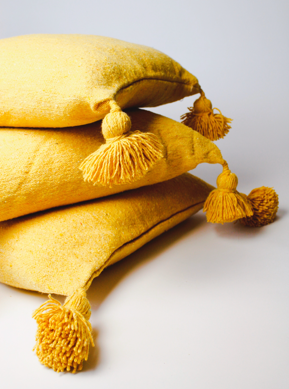 Pom Cushion Cover - Mustard