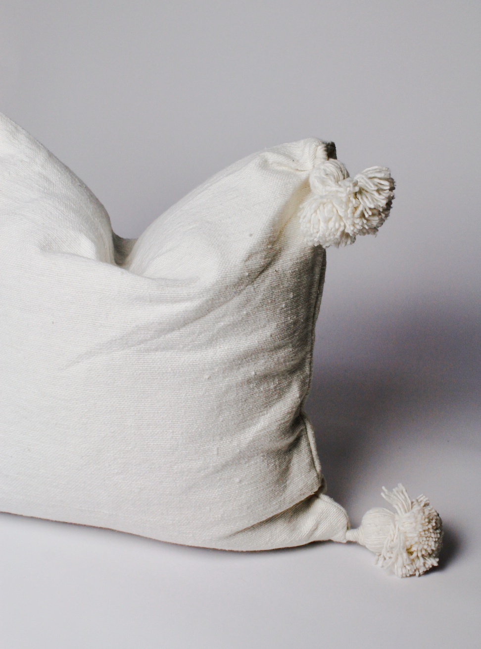 Pom Cushion Cover - Classic White