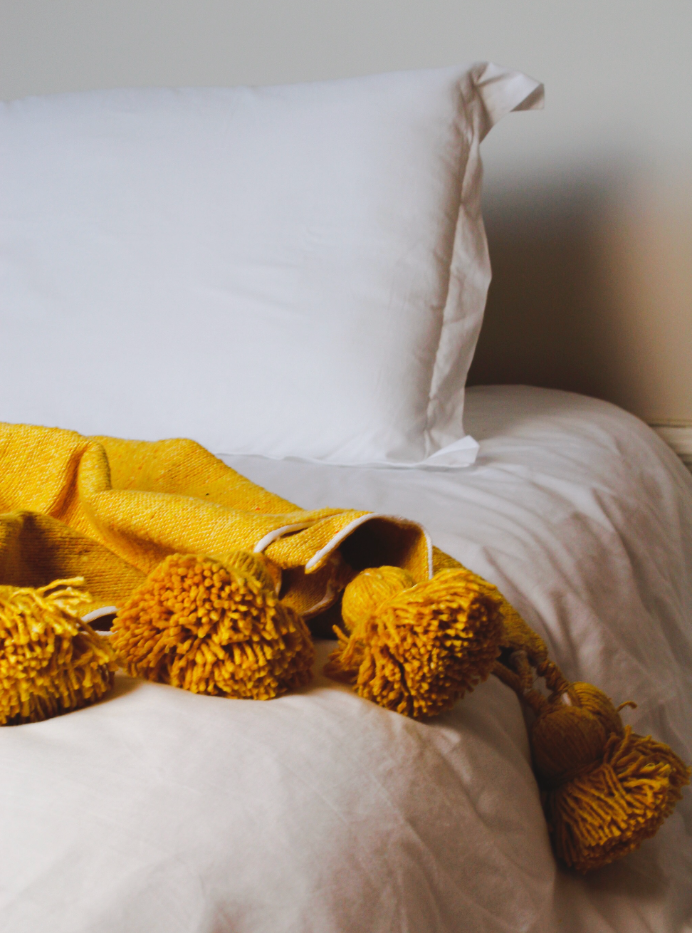 Pom Blanket - Mustard