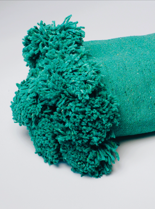 Pom Blanket - Emerald